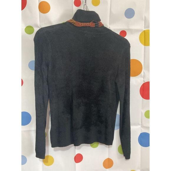 IDG International Direct Black Turtleneck Chenille Soft Size Petite Medium 🌸🍒 - Picture 8 of 9